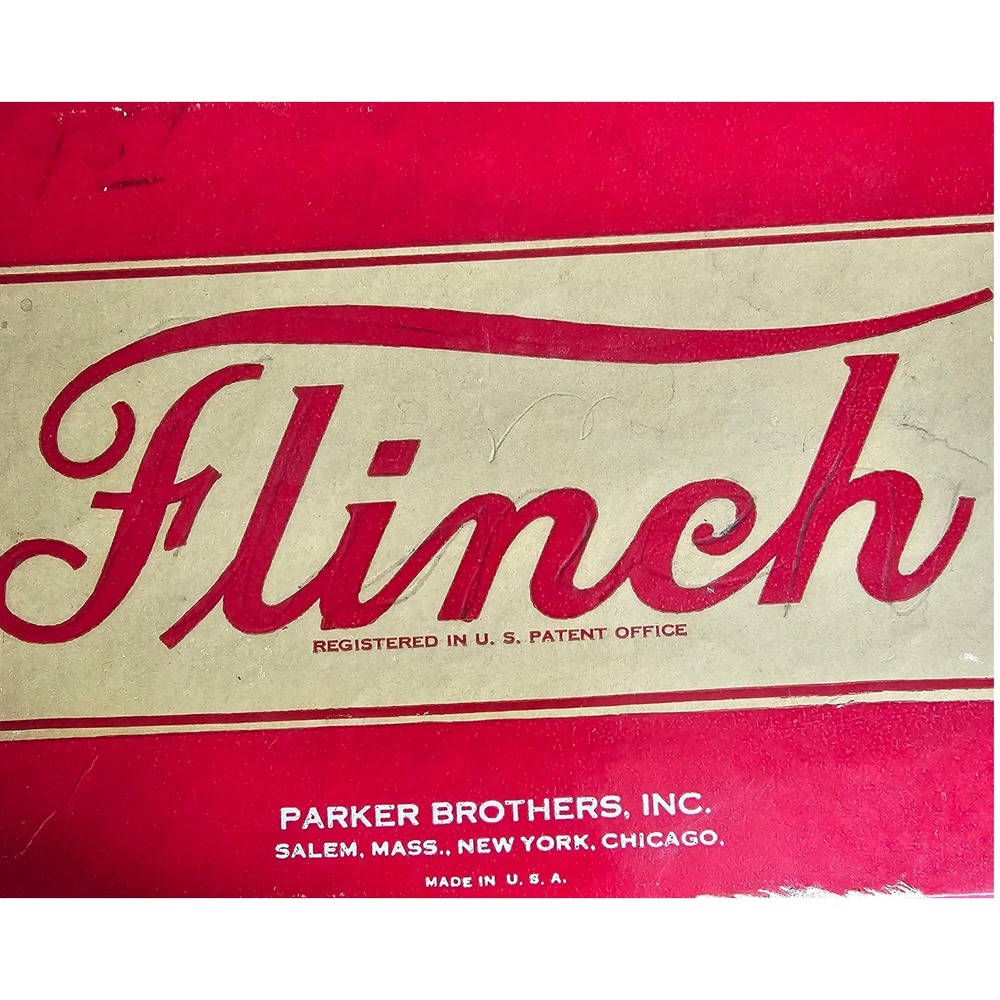 Vintage Flinch Card Game Parker Brothers Inc Red Box Classic Family Game